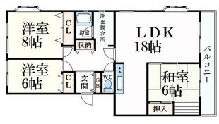 摂津本山駅 徒歩13分 2階の物件間取画像